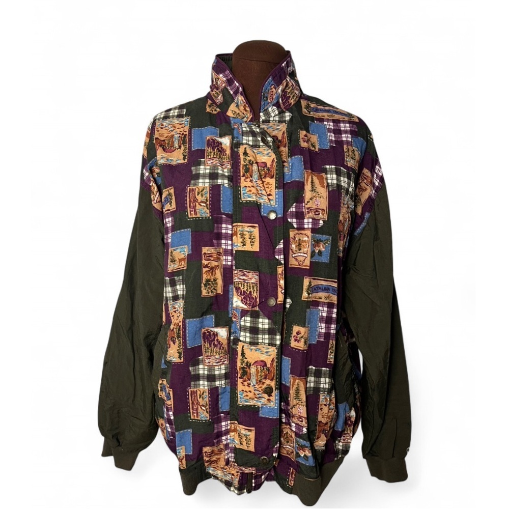 Vintage Catalina Island Granola Mountain Patch Design Windbreaker Size XL